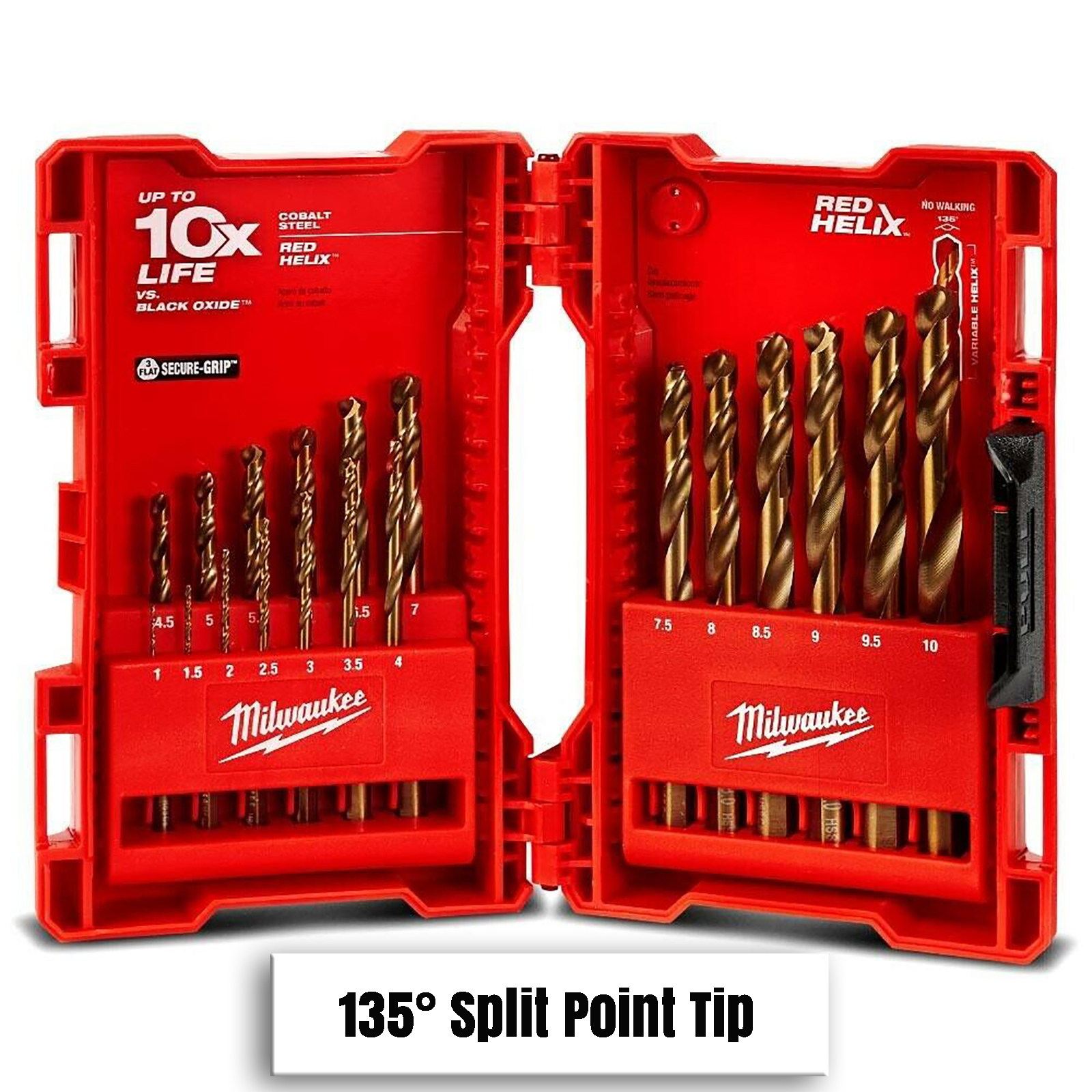 New Milwaukee 19 Piece Drill Bit Set Variable HELIX Cobalt Steel