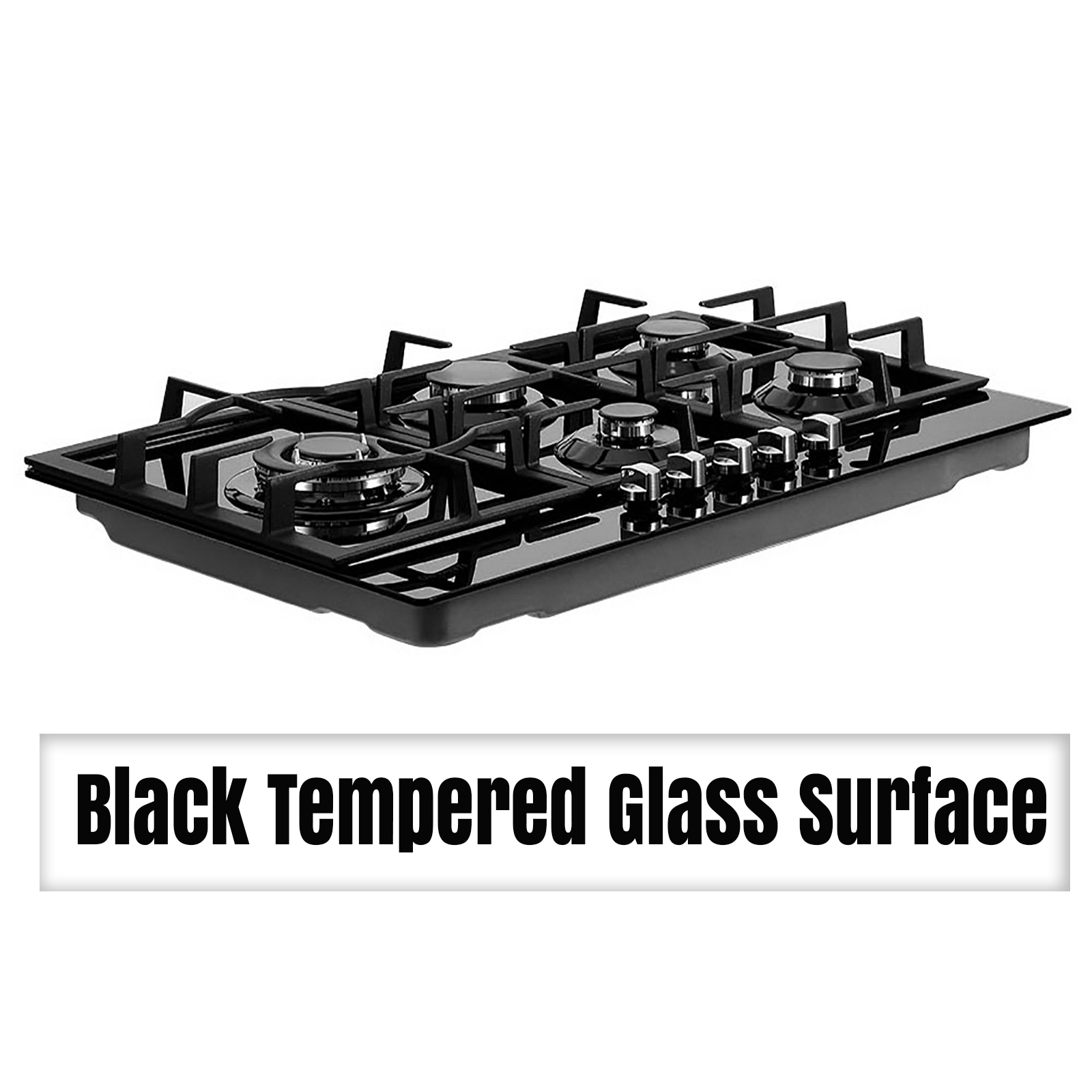 90cm Gas Cooktop 5 Burner Stove Hob 900mm Cooker Kitchen NG LPG Black