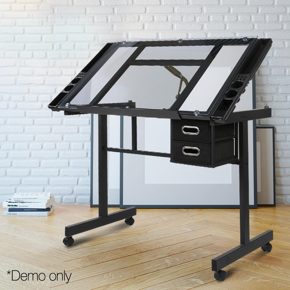 New Drawing Board Desk Drafting Table Adjustable Tilt Glass Art