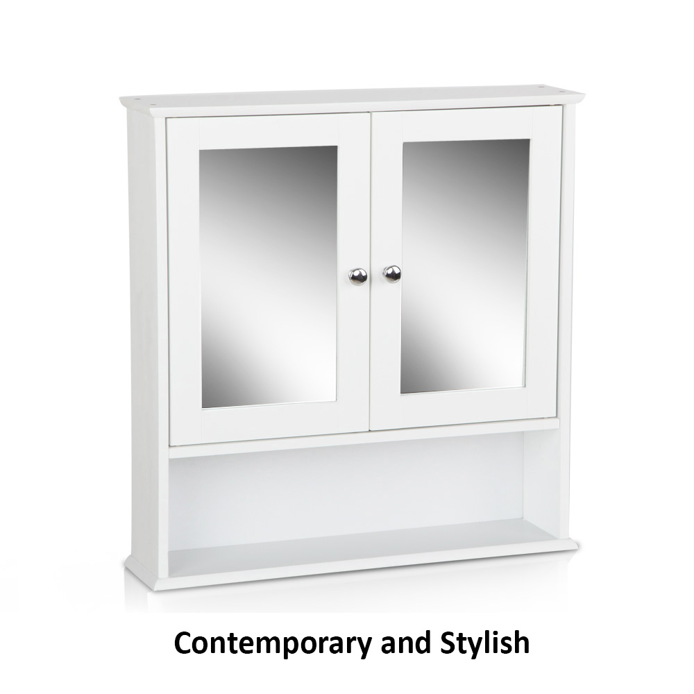 Storage Cabinet With Mirror Bathroom Tallboy 2 Door Shaving